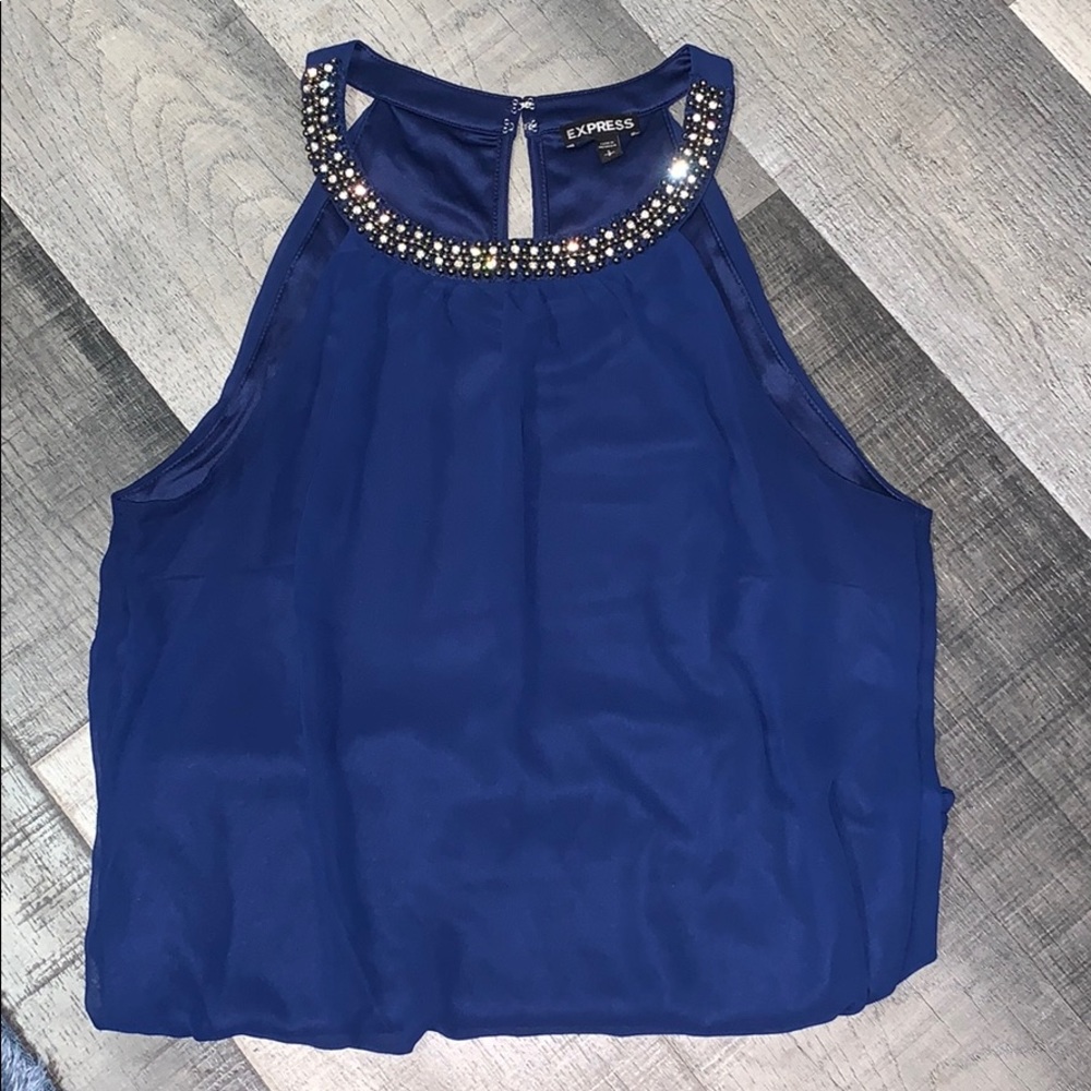 Express navy blue tank blouse